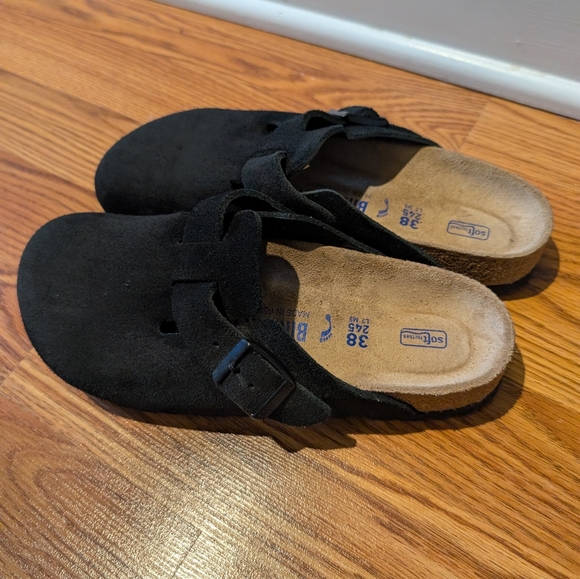 Birkenstock Boston Soft FootbedSuede Leather - Black - Picture 14 of 14